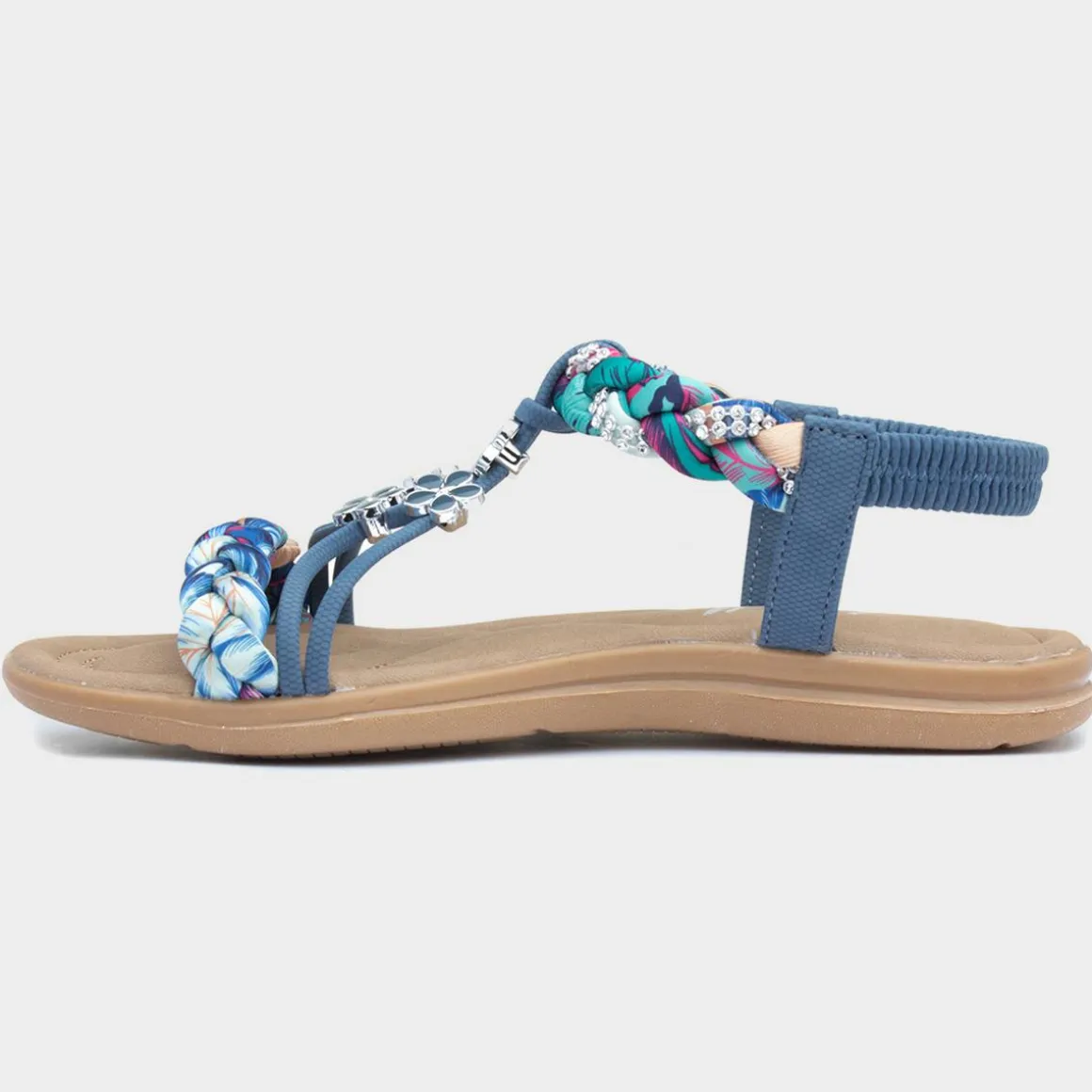 Lilley Simone Womens Blue Ribbon Twist Sandal
