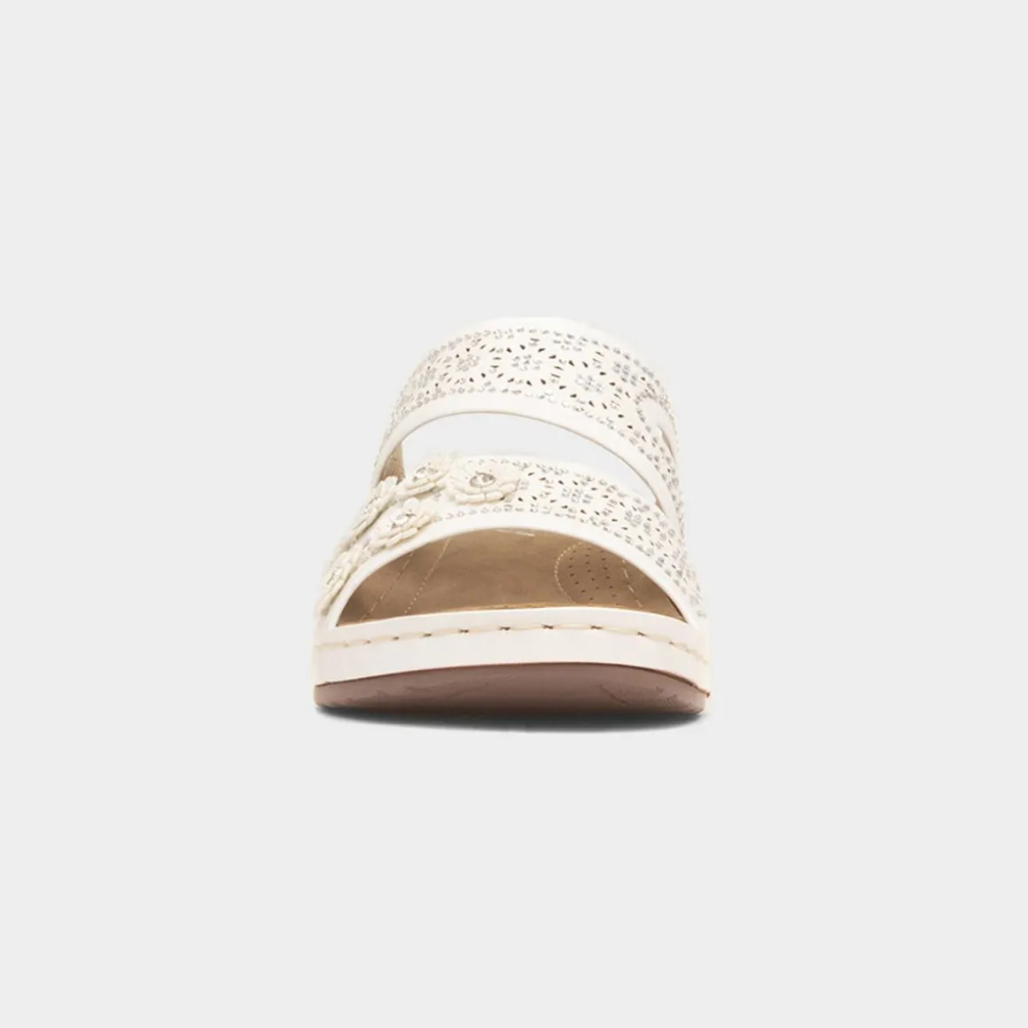 Lilley Sissy Womens White Diamante Wedge Sandal