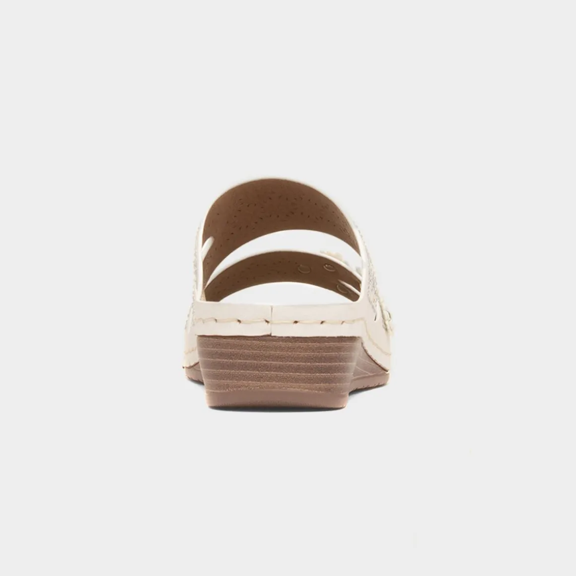 Lilley Sissy Womens White Diamante Wedge Sandal