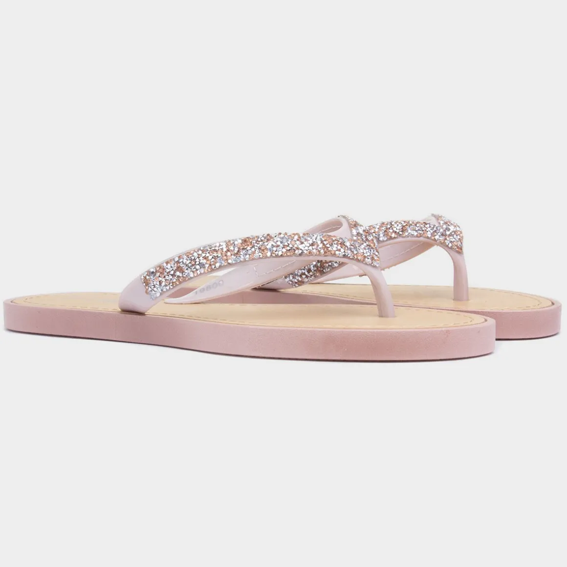 Lilley Skye Womens Nude Diamante Toe Post Sandal