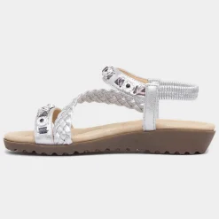 Lilley Skylar Womens Silver Gem Sandal