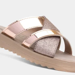 Lilley Sonia Womens Rose Gold Mule Sandal
