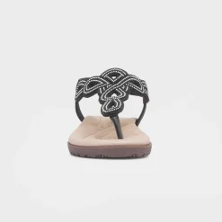 Lilley Sophia Womens Black Toe Post Sandal