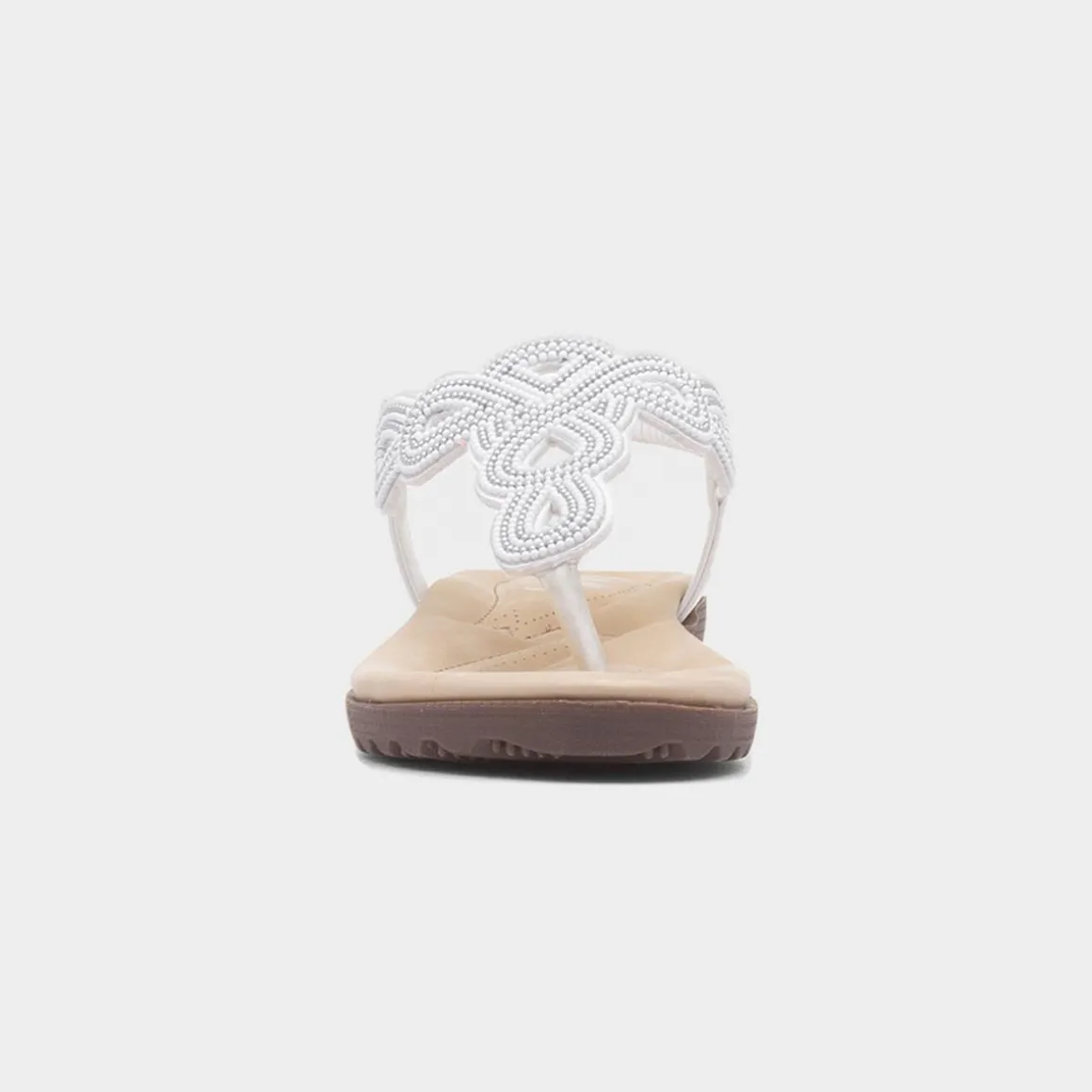 Lilley Sophia Womens White Toe Post Sandal