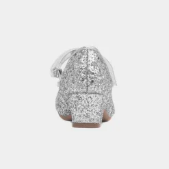 Lilley Sparkle Lacey Girl's Silver Glitter Heel