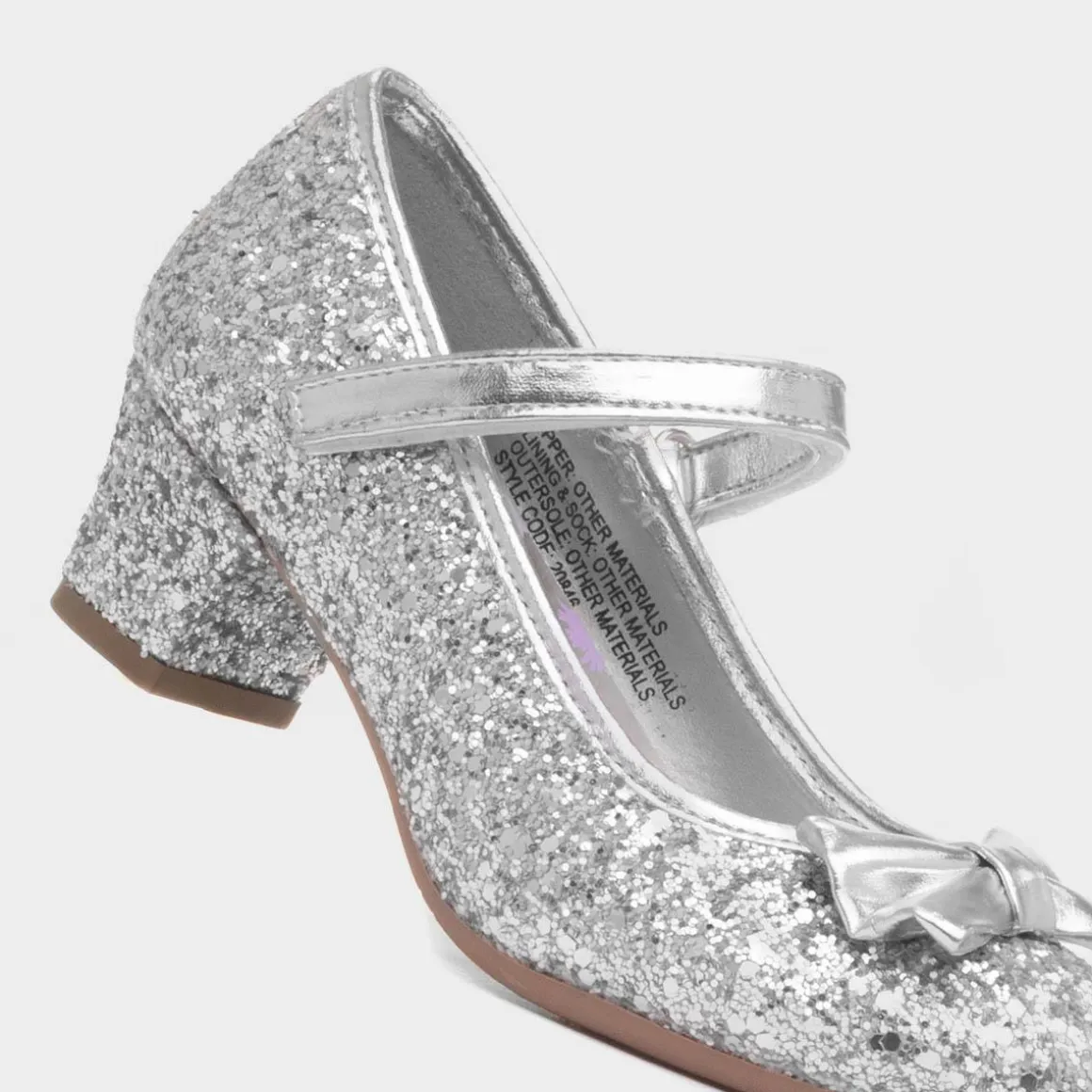 Lilley Sparkle Lacey Girl's Silver Glitter Heel