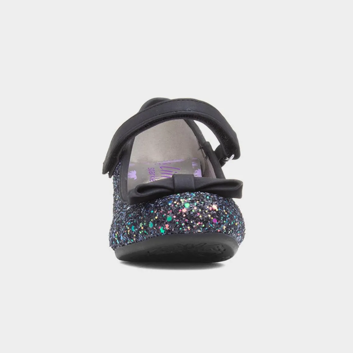 Lilley Sparkle Lacey Kids Black Glitter Heel