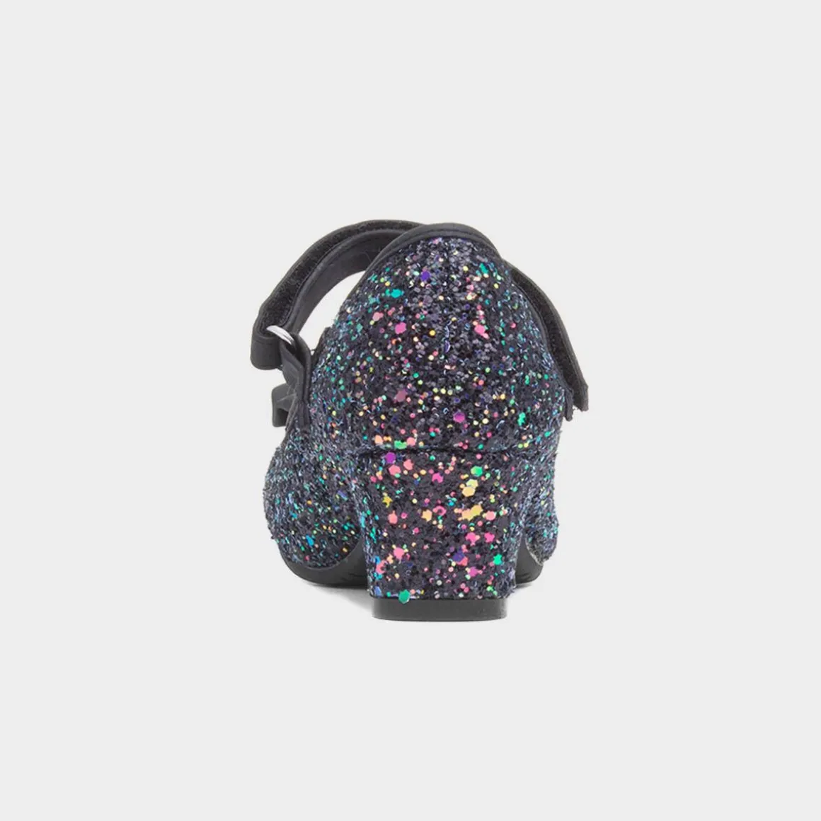 Lilley Sparkle Lacey Kids Black Glitter Heel