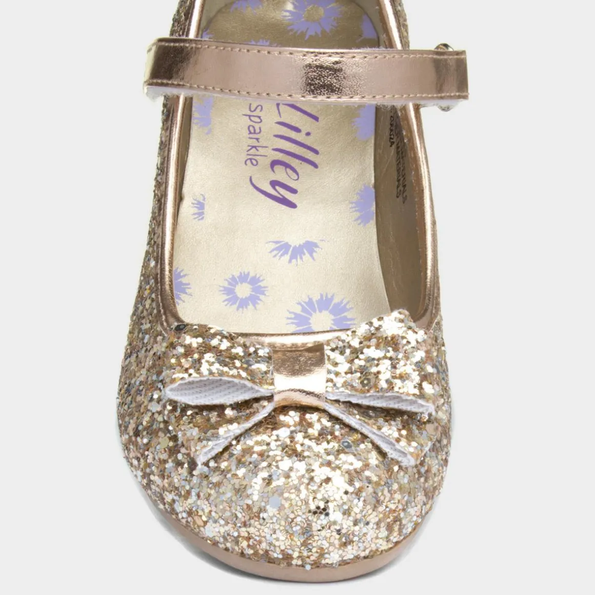 Lilley Sparkle Roxana Girls Rose Gold Heeled Shoe