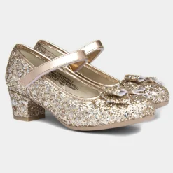 Lilley Sparkle Roxana Girls Rose Gold Heeled Shoe