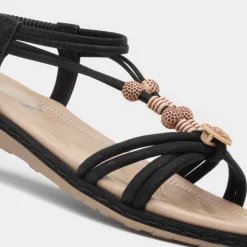 Lilley Spirit Womens Black Strappy Sandal