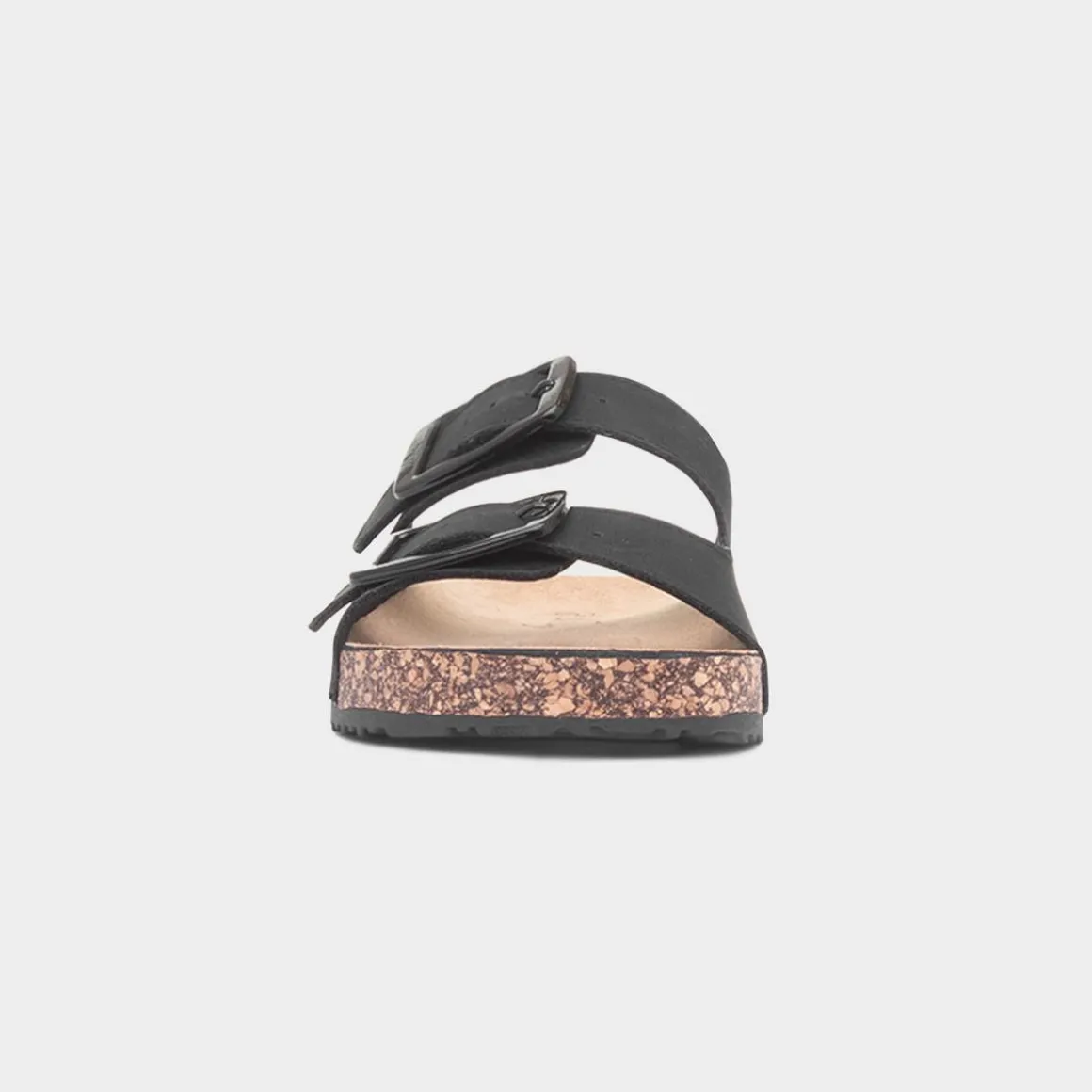 Lilley Stefi Womens Black Buckle Footbed Sandal