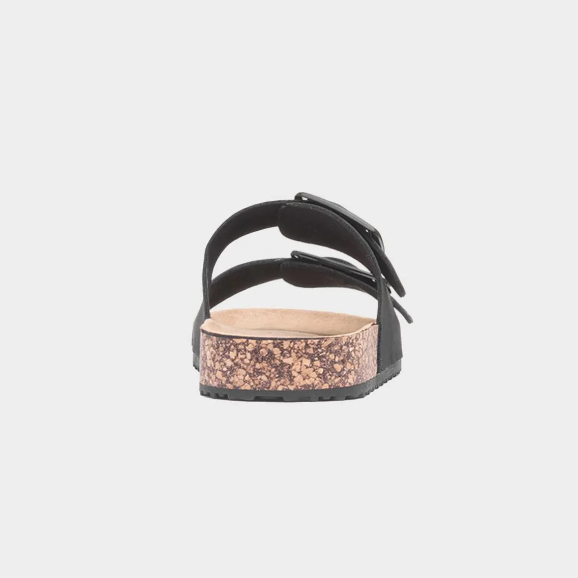 Lilley Stefi Womens Black Buckle Footbed Sandal