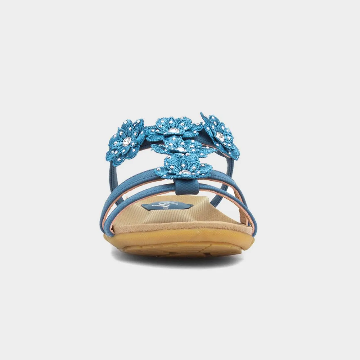 Lilley Stella Womens Blue Flower Crochet Sandal