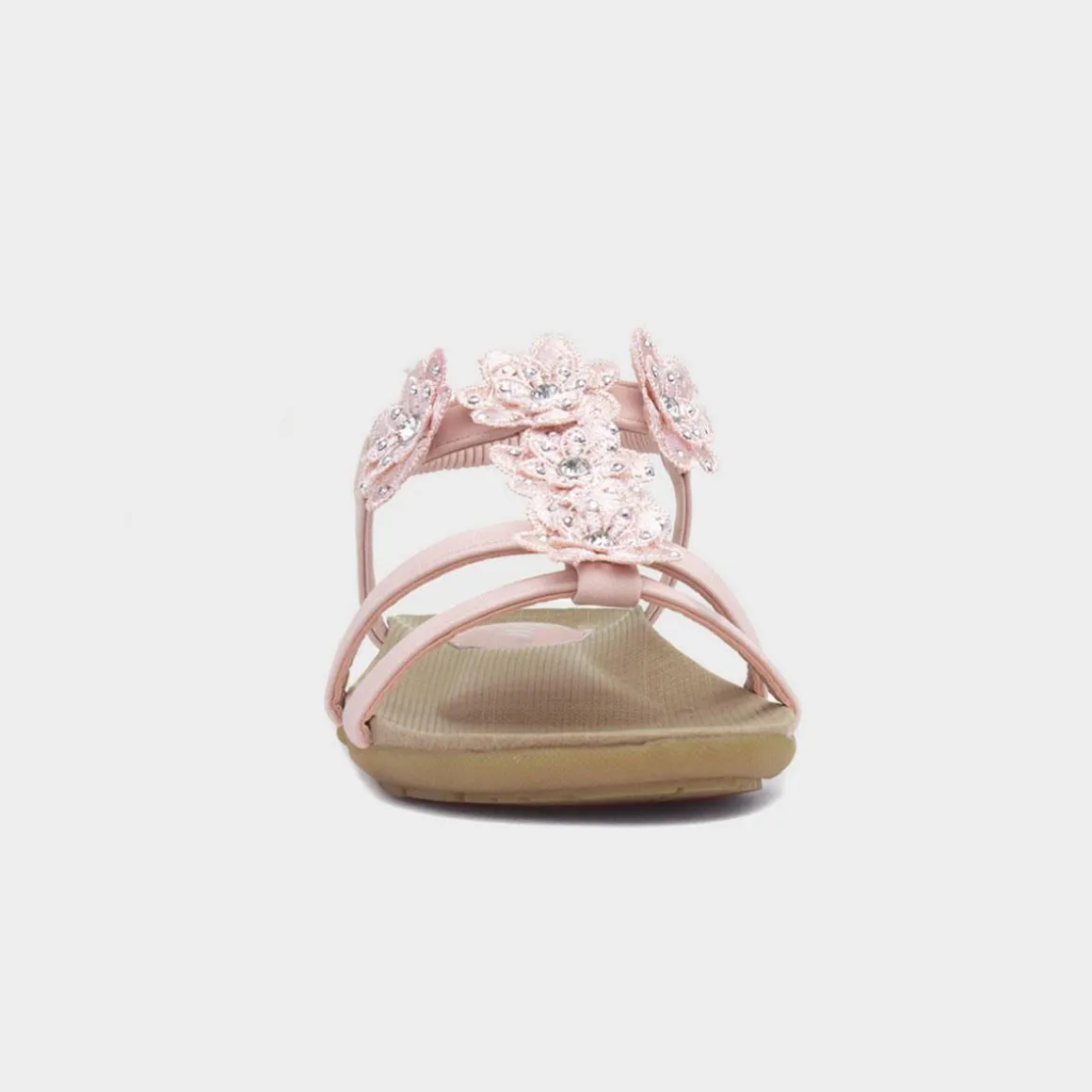 Lilley Stella Womens Nude Flower Crochet Sandal