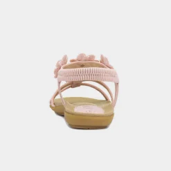 Lilley Stella Womens Nude Flower Crochet Sandal