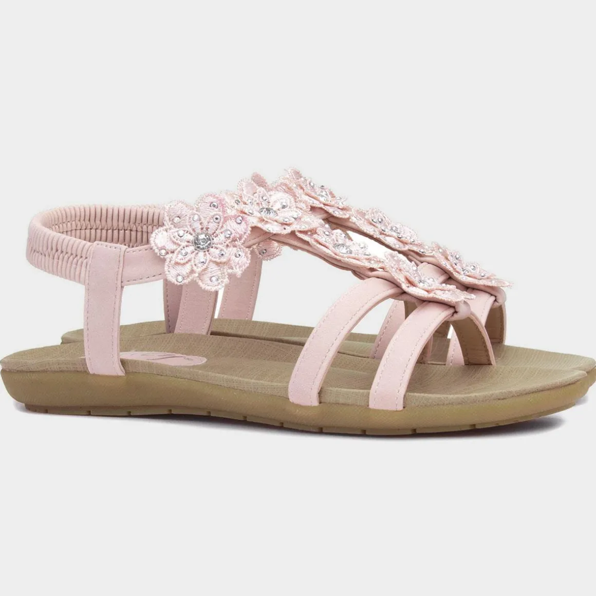 Lilley Stella Womens Nude Flower Crochet Sandal