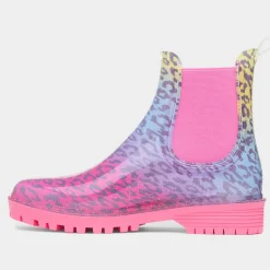 Lilley Stormy Girl Multi Leopard Print Ankle Welly