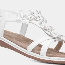 Lilley Suzzane Womens White Floral Sandal