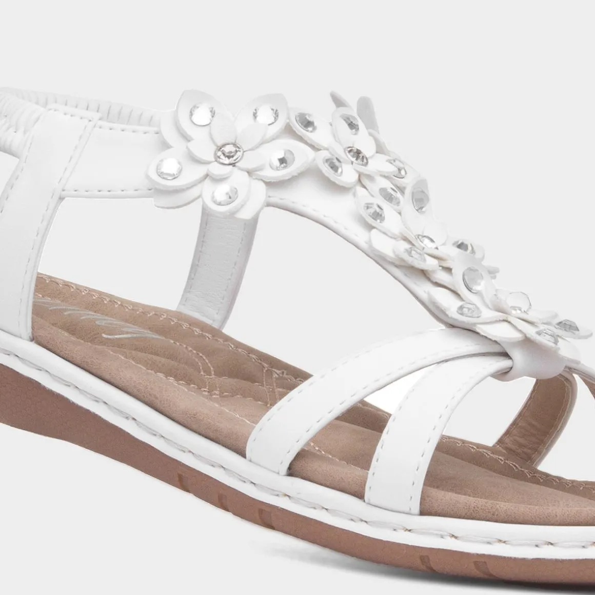 Lilley Suzzane Womens White Floral Sandal