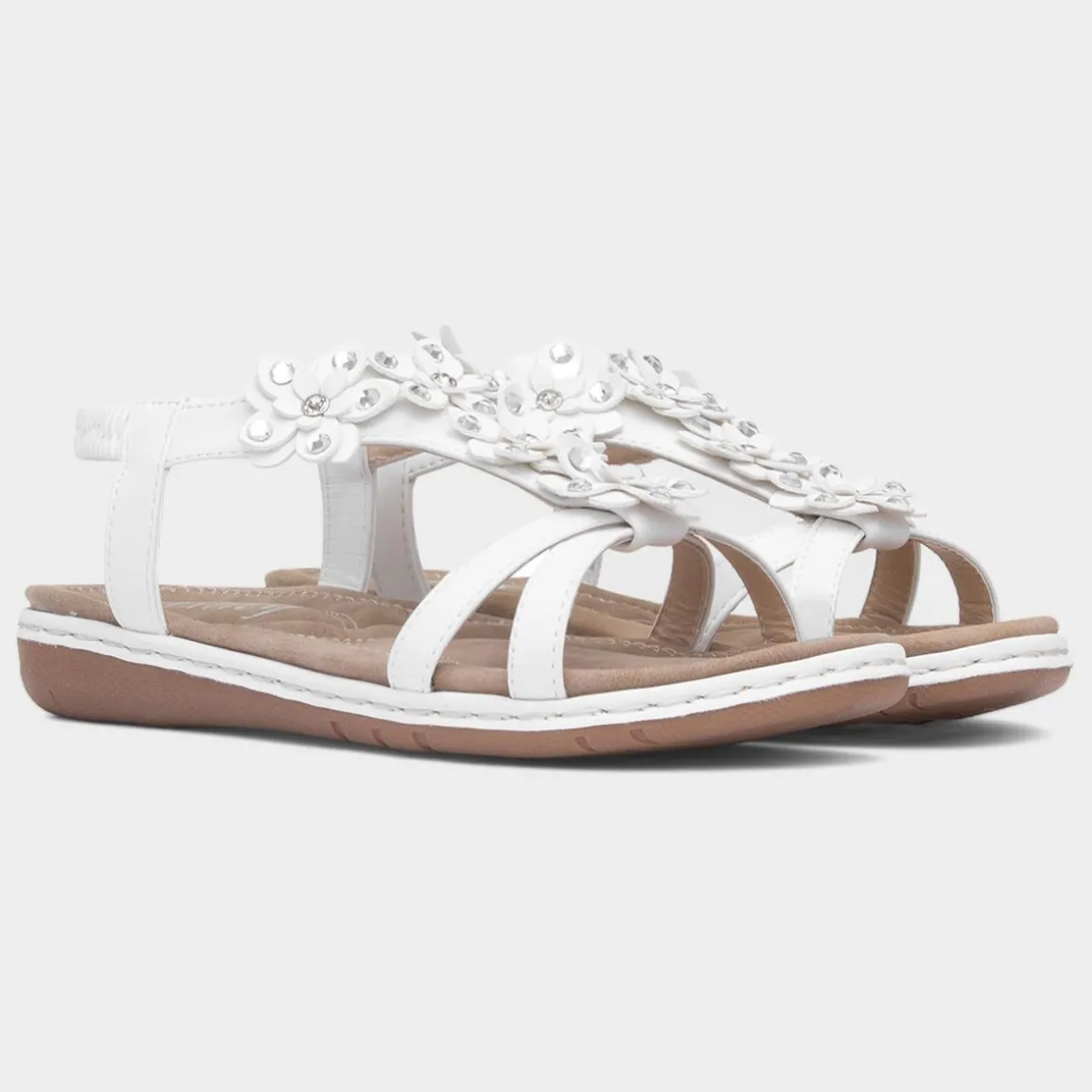 Lilley Suzzane Womens White Floral Sandal