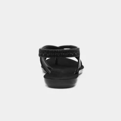 Lilley Suzzie Womens Black Flat Slip On Sandal