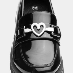 Lilley Una Girls Black Patent Loafer