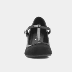 Lilley Vicky Womens Black Faux Suede Court Shoe