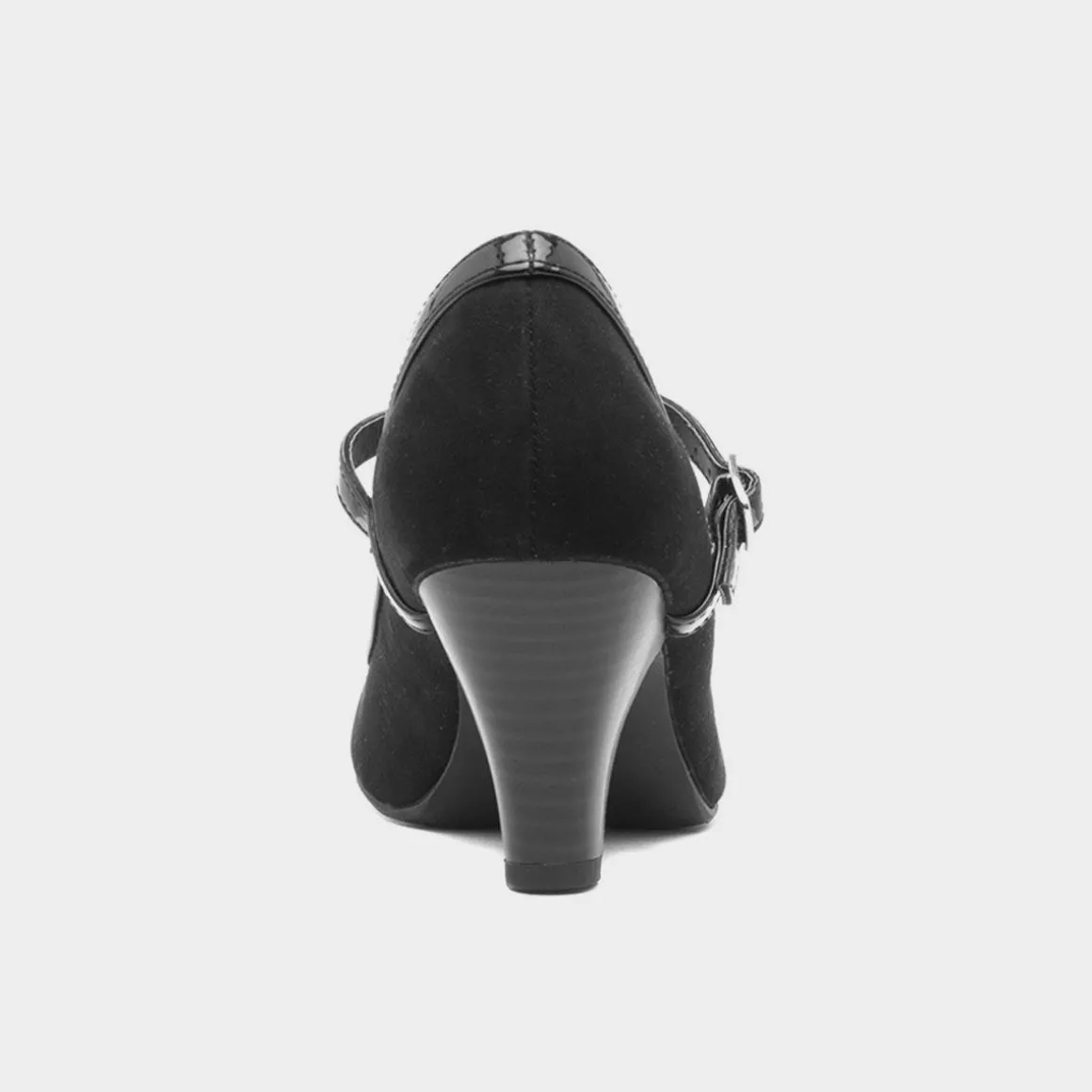 Lilley Vicky Womens Black Faux Suede Court Shoe