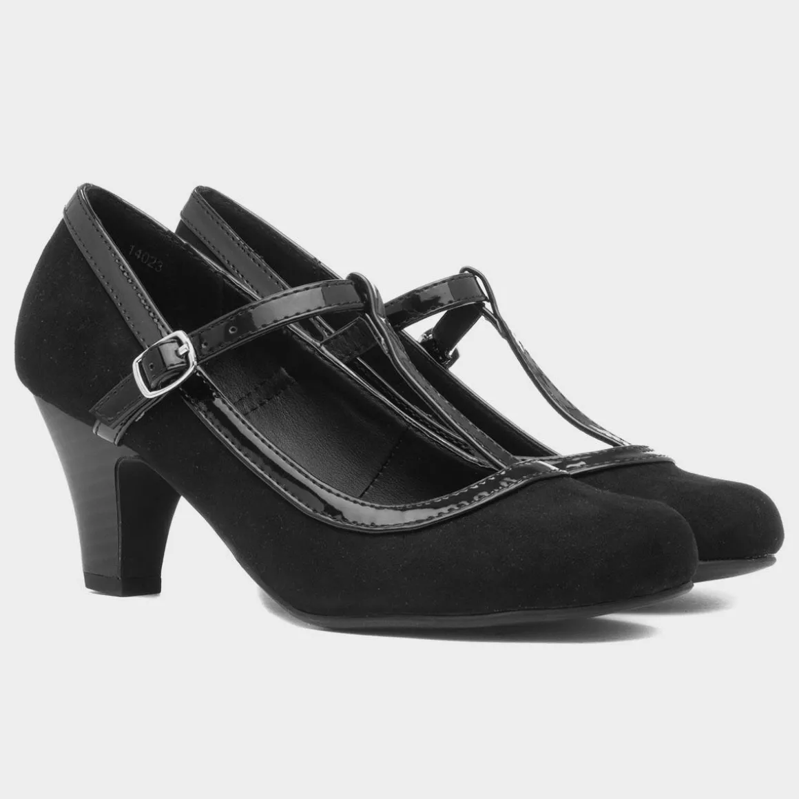 Lilley Vicky Womens Black Faux Suede Court Shoe