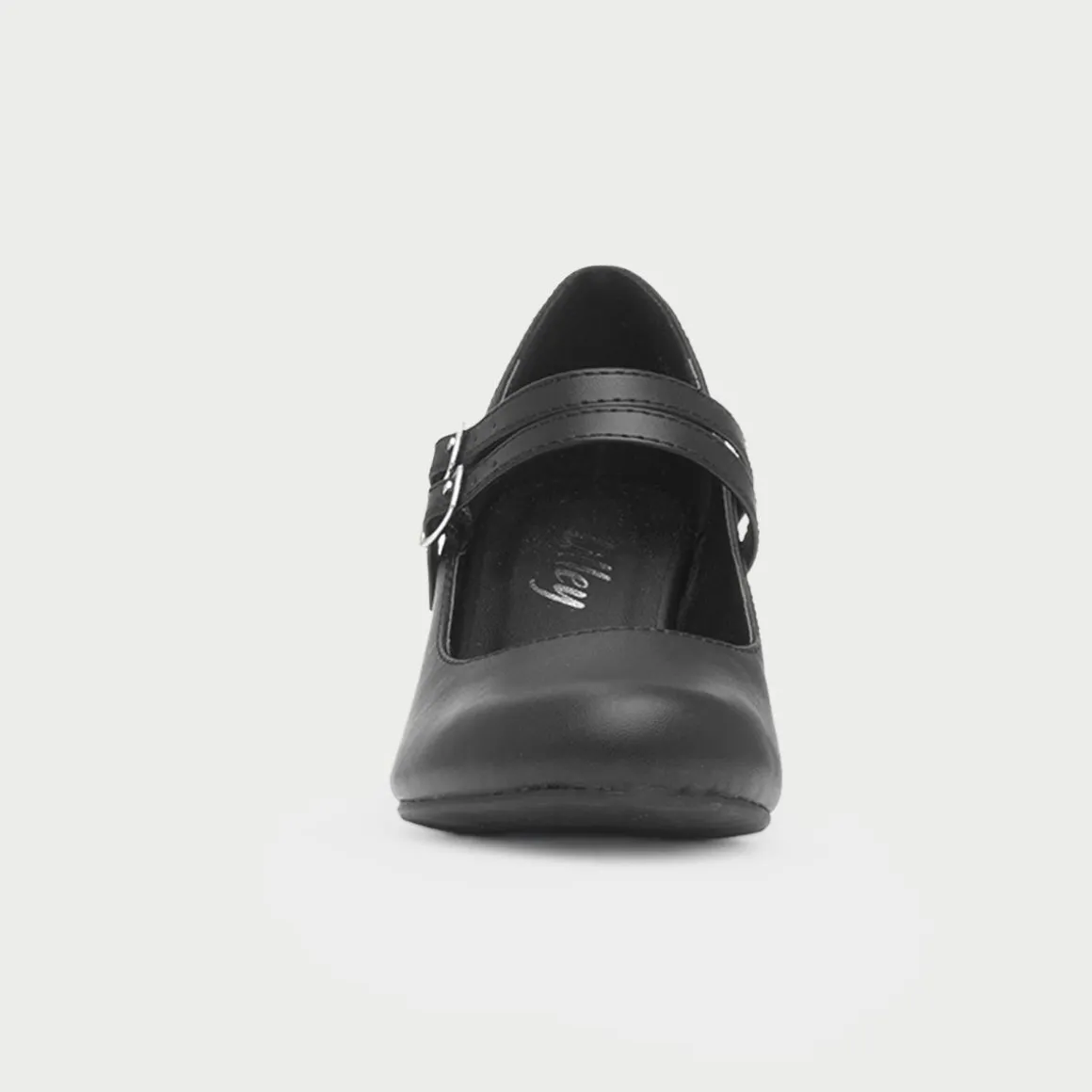 Lilley Violet Womens Black Strap Court Shoe
