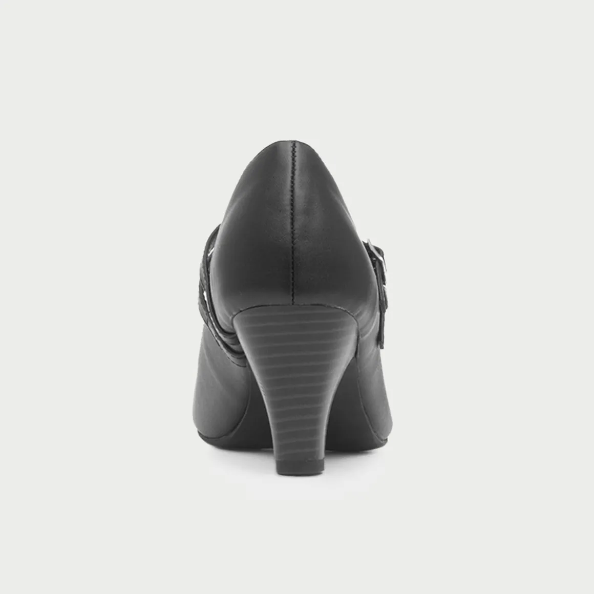 Lilley Violet Womens Black Strap Court Shoe