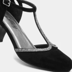 Lilley Vivien Womens Black T-Bar Court Shoe