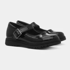 Little Diva Effie Girls Black Patent Shoe