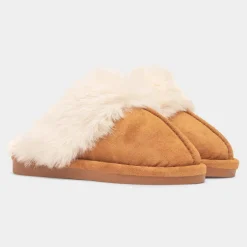 Little Diva Holly Girls Tan Mule Slipper