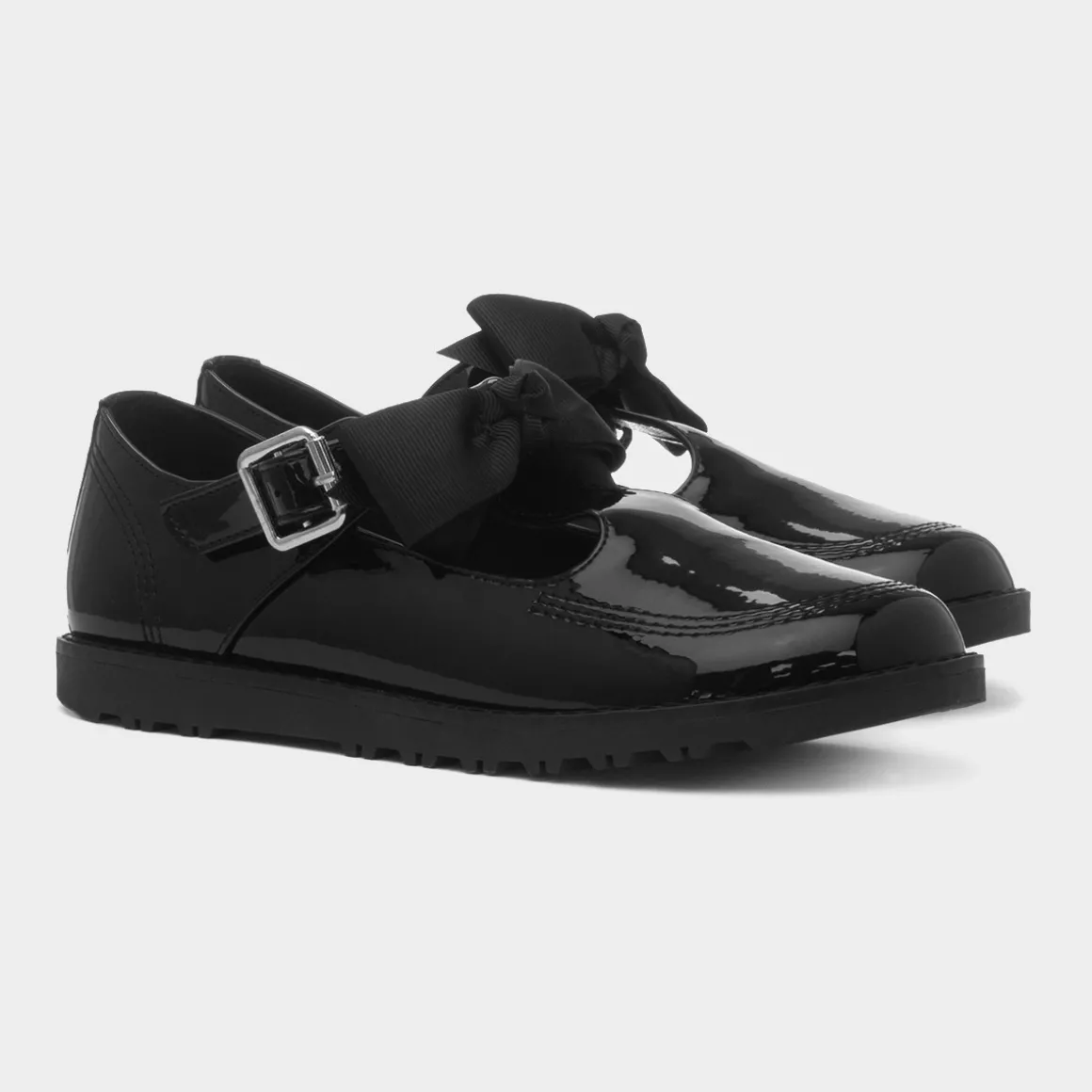 Little Diva Idalia Girls Black Patent T-Bar Shoe