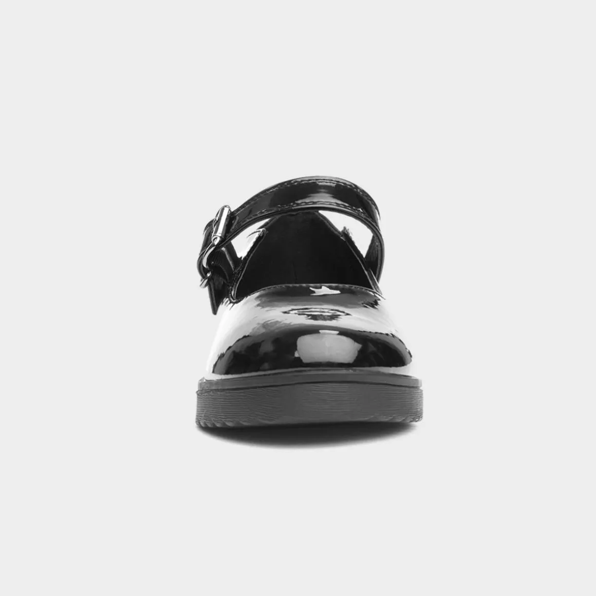 Little Diva Isla Girls Black Patent School Shoe