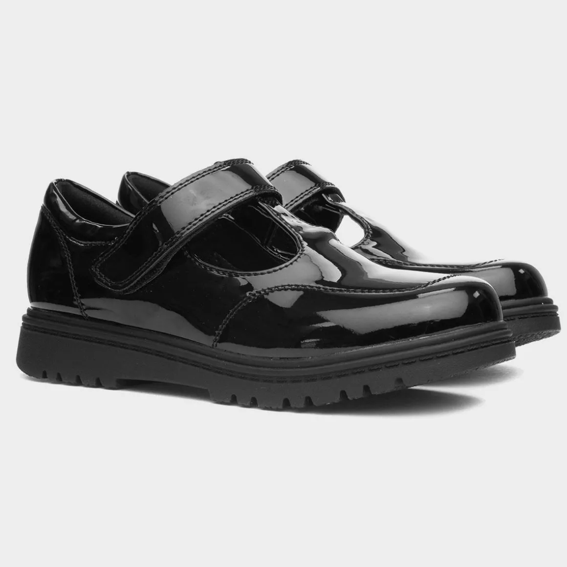 Little Diva Kendall Girls Black Patent T-Bar Shoe