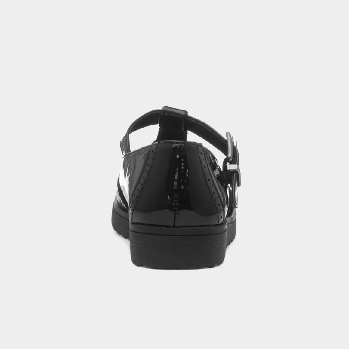 Little Diva Nell Girls Black Patent T-Bar Shoe