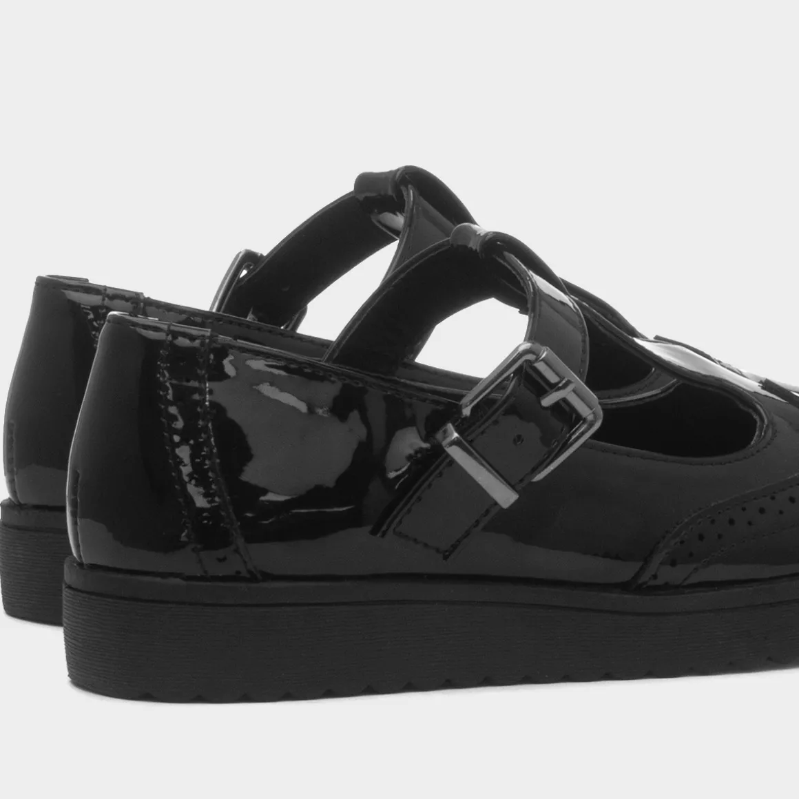 Little Diva Nell Girls Black Patent T-Bar Shoe