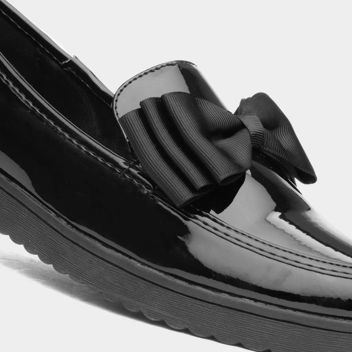 Little Diva Tess Girls Jnr Black Patent Loafers