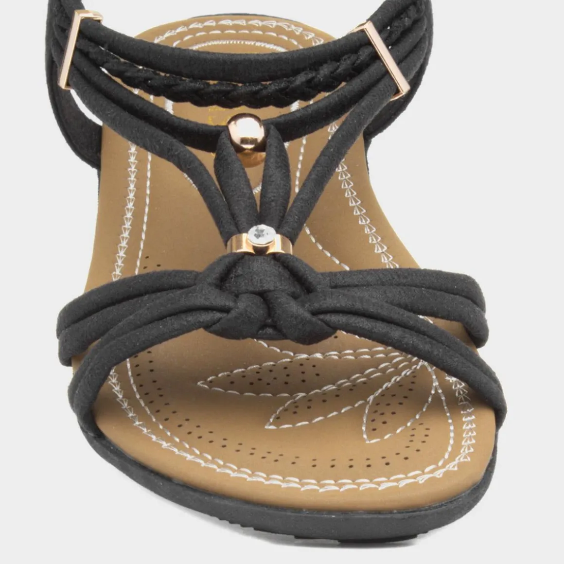 Lotus Domenica Womens Black Shimmer Sandal