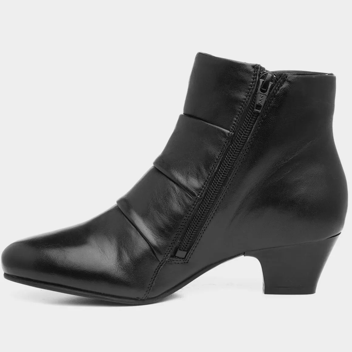 Lotus Prancer Womens Black Leather Heeled Boot