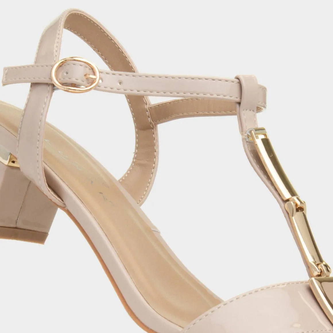 Lunar Blaze Womens Nude Patent Heel