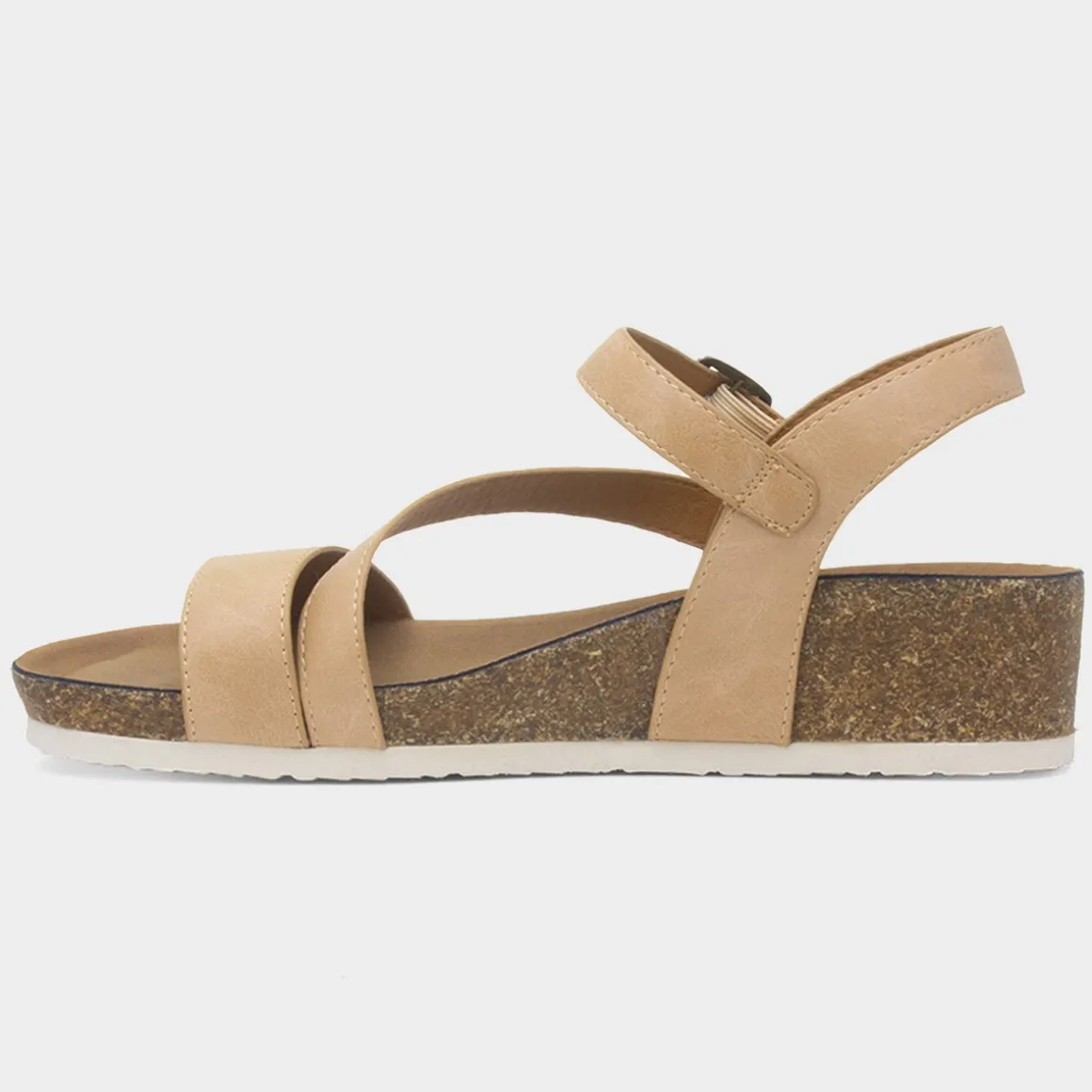 Lunar Cluster Womens Beige Wedge Sandal