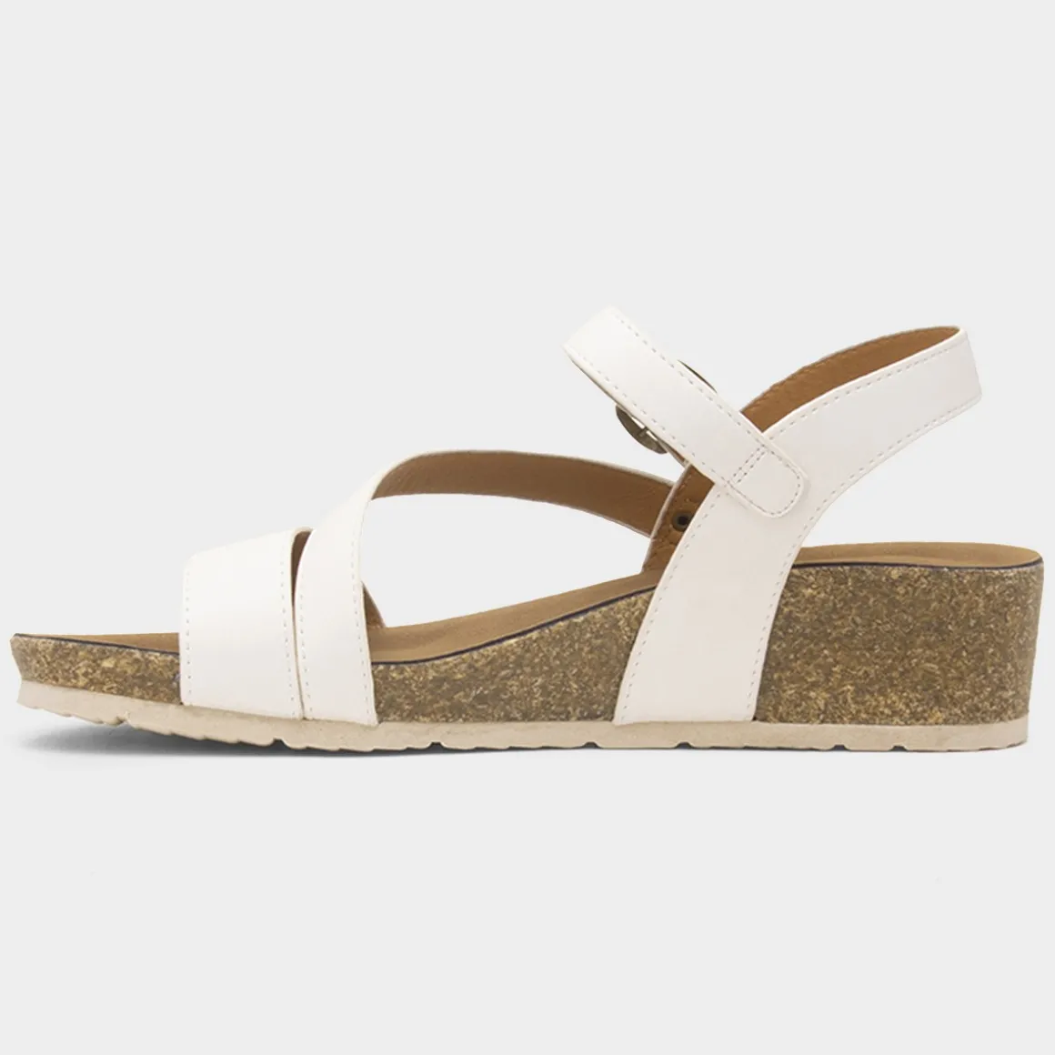 Lunar Cluster Womens White Wedge Sandal