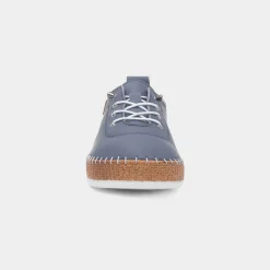 Lunar Evie Womens Blue Casual Leather Shoe