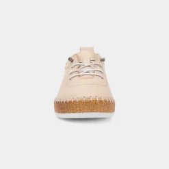 Lunar Evie Womens Cream Casual Leather Shoe