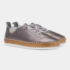 Lunar Evie Womens Pewter Casual Leather Shoe