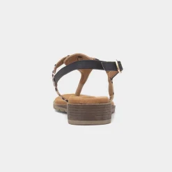 Lunar Gina Womens Beige Toe Post Sandal